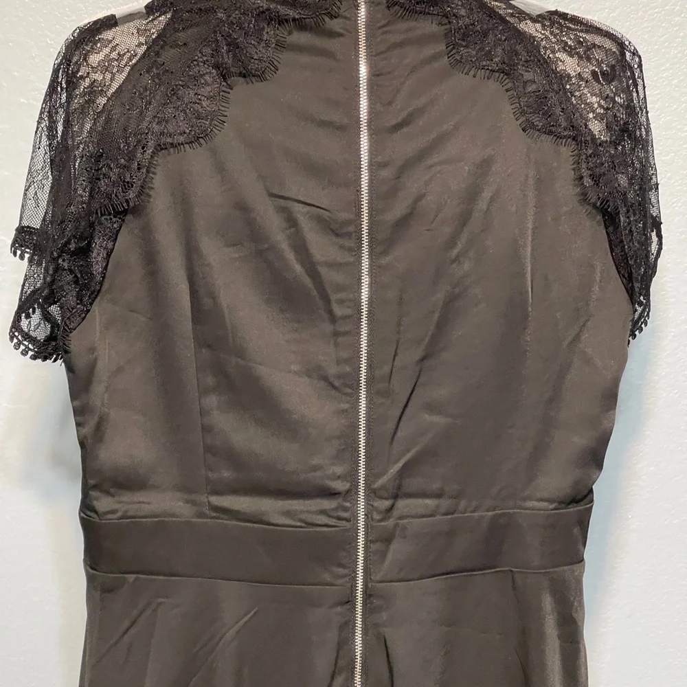 Liquorish Black Lace Midi Dress Goth Victorian Romantic Cocktail Size 6 - Picture 4 of 8